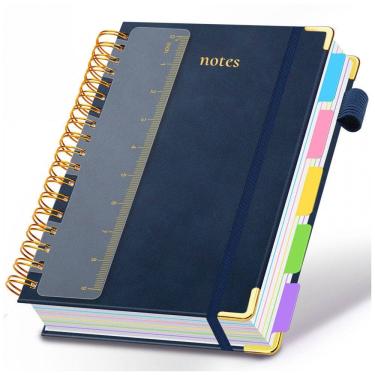 Imagem de Caderno universitário espiral capa dura GDGDSY B5 8x10, 5 matérias, 300 páginas pautada...