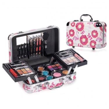 Imagem de Kit Completo de Maquiagem Hot Sugar Donut para Iniciantes 27 Sombras 4 Blushes 4 Batons Estojo com Espelho