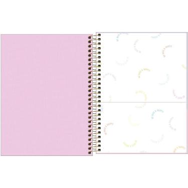 Imagem de Caderno Espiral Capa Plástica Colegial Happy 10 Matérias 160 Folhas Tilibra Rosa Claro