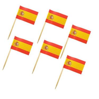 Imagem de Espeto Bandeira Espanha Decoração 100 Un Festa Festas - Oriental