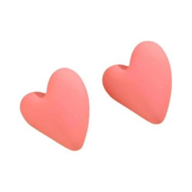 Imagem de Brincos De Coração Geométrico Em Acrílico Cor De Doce, Joia De Festa C