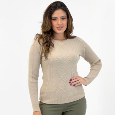 Imagem de Blusa de Lã Dyordhana Gola Redonda Texturizada Feminina-Feminino