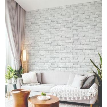Imagem de Papel De Parede Adesivo Textura Tijolo Branco Pp010 - Resitank
