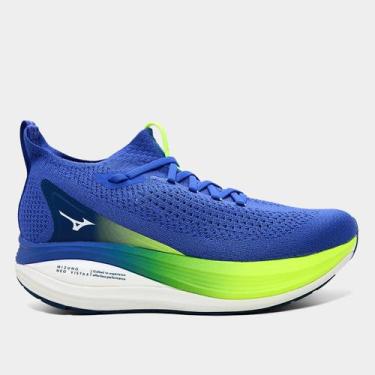 Imagem de Tênis Mizuno Neo Vista 2 Masculino, Azul, Amarelo, 40