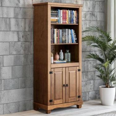 Imagem de Estante Livreiro Madeira Maciça 2 Portas Henry Imbuia Fosco Z25 - Mpoz