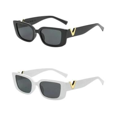 Imagem de Óculos de sol retangulares retrô feminino, moldura pequena, Brand Desi