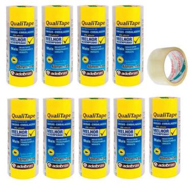 Imagem de Fita Qualitape Transparente 48x100 Pacote 50 Rolos - Adelbras