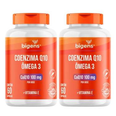 Imagem de 2x Coenzima Q10 100mg + Ômega 3 Bigens 60 Capsulas, Sem Sabor