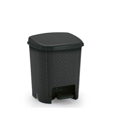 Imagem de Lixeira Cesto Lixo 6l Rattan Com Pedal Quarto Cozinha Cor Azul Bebê - 