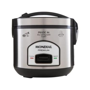 Imagem de Panela Elétrica de Arroz Mondial Pratic 6i Premium Preto/Inox 500W 220
