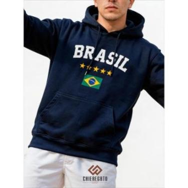 Imagem de Moletom Brasil Masculino Feminino Casaco Canguru Com Capuz-Feminino