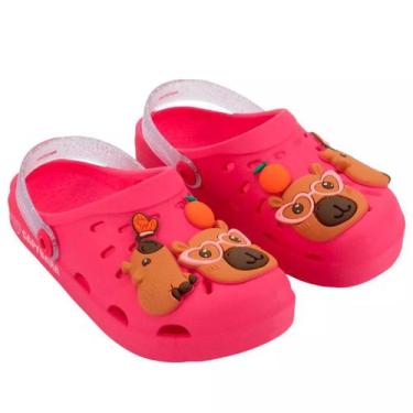 Imagem de Babuche grendene kids capivara hype 23455, ROSA ESC GLITER, 31