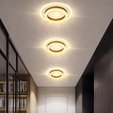 Imagem de Luminária Teto Lustre Plafon 24 Watts 20cm LED Duplo 3 Cores Multitemp