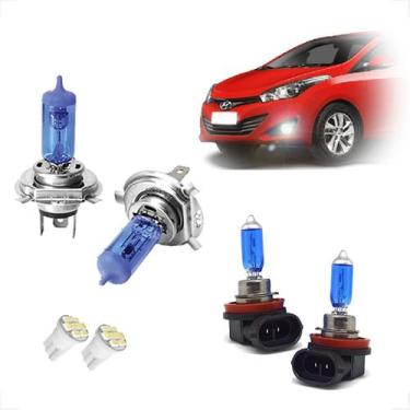 Imagem de Kit de Lâmpadas Halógena Super Brancas Farol Alto e Baixo H4 e Milha H
