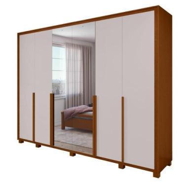 Imagem de Guarda Roupa 6 Portas Espelho Easy Space Frassino/off White - MÓVEIS L