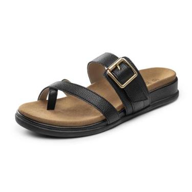 Imagem de Sandálias Rihero Orthopaedic Arch Support femininas pretas tamanho 7