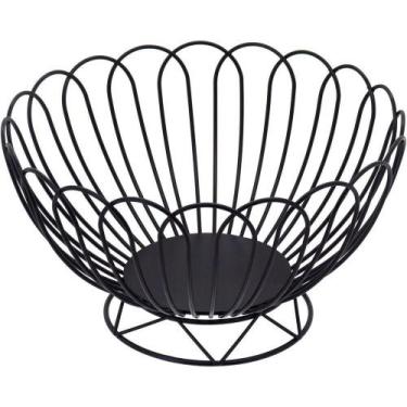 Imagem de Fruteira 14X23X23Cm Metal Preto Com Pé - NH