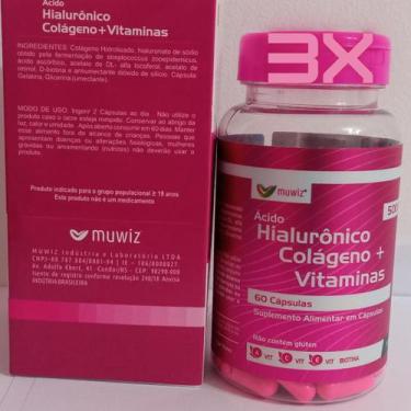 Imagem de Kit 3x Ácido Hialurônico com Colágeno + Vitaminas - 60 Cápsulas / 500m