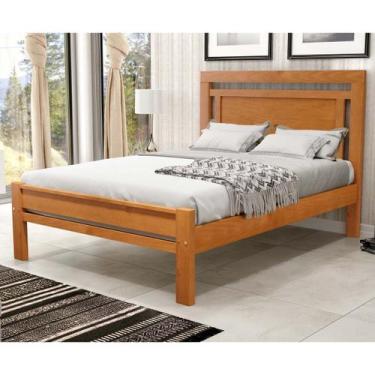 Imagem de Cama Paris para Casal Mel Colchão Flex 128cm ou 138cm Madeira Maciça P