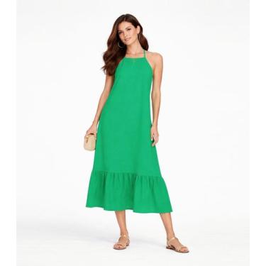 Imagem de Vestido Longo De Alça E Recorte Maria Infinita Cor Verde, P, Verde