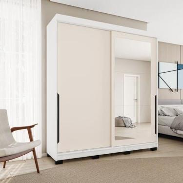 Imagem de Guarda-roupa Casal 2 Portas Correr com Espelho Madrid - Politorno