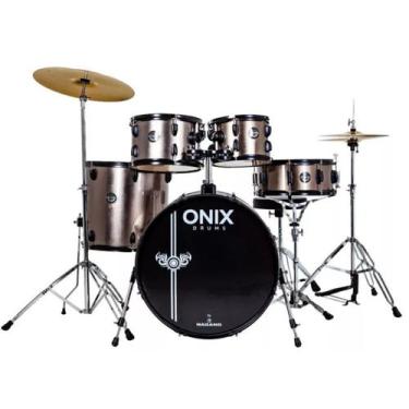 Imagem de Bateria Acustica Onix Smart 22 By Nagano Completa Deep Silver