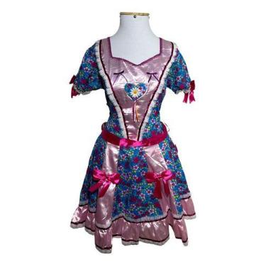 Imagem de Fantasia Vestido Festa Junina Caipira Adulto Esmeralda Luxo - Festalin