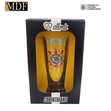 Imagem de Copo de Vidro Lager 300ml Oficial Corinthians - ALMIX