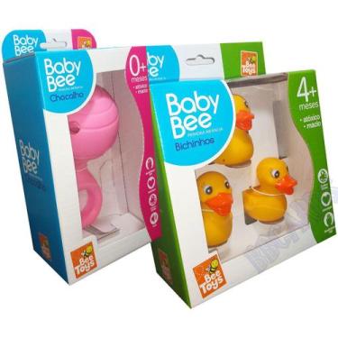 Imagem de Kit 3 Patinhos de Borracha Para Banho Piscina Bebê Infantil - Bee Toys
