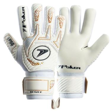 Imagem de Luva Goleiro Campo Poker Hug Flex 5 Profissional -, Branco, Dourado, 8