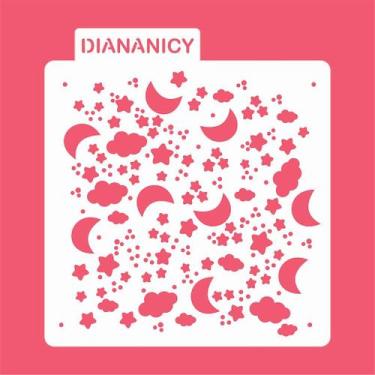 Imagem de Estêncil Diananicy Nº 436 - Stencil Lua e Estrelas para Soneca - no-br