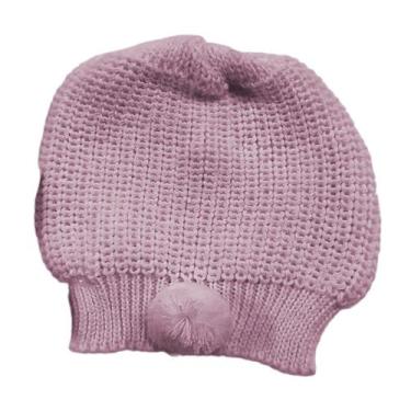 Imagem de Boina Touca Lã  Tricô Tricot Pompom Estilosa - YOYO, G, Rosa
