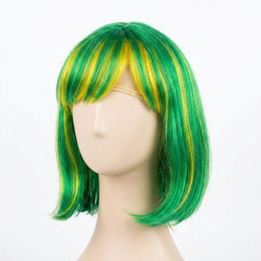 Imagem de Peruca Curta Corte Moderno Verde e Amarela