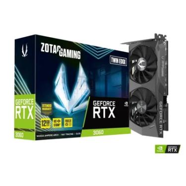 Imagem de Placa de Vídeo Zotac NVIDIA GeForce RTX 3060 Twin Edge, 12GB GDDR6 - ZT-A30600E-10M