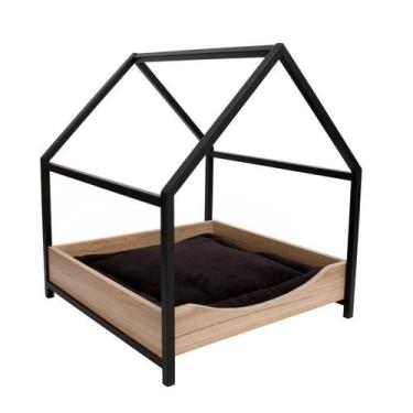 Imagem de Casa Pet Cat/Dog Porte Médio-Grande Preto/Amadeirado - Lafatelli