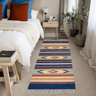 Imagem de 1 Tapete Quarto Kilim Original Algodão Beira Cama 60x180 M01 - IDEALIZ