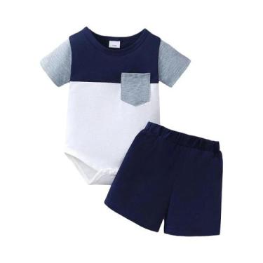 Imagem de Conjunto De Verão Para Bebês Meninos, 2 Peças, Shorts De Manga Curta C