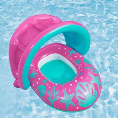Imagem de Bote Infantil Piscina Rosa Inflável Crianças Diversão Verão Seguro Res