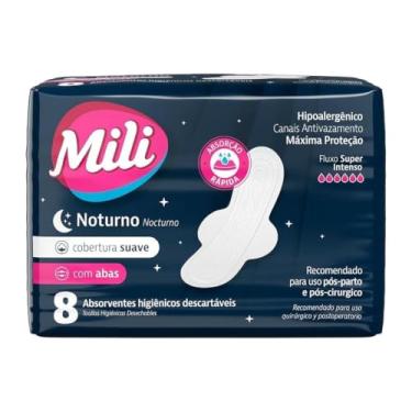 Imagem de Mili Absorvente Noturno Suave C/Abas – 8 Unidades