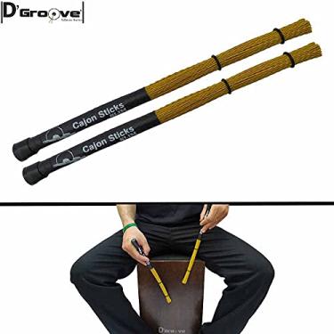 Imagem de Baqueta D'Groove para Cajon ou bateria - Cerdas flexíveis Vassourinha Cajon Sticks SLIM Cor: AMARELO