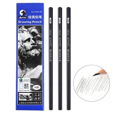 Imagem de lápis de desenho profissional hB, materiais de pintura, porta-canetas hexagonais