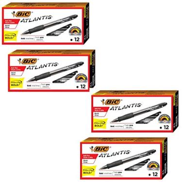 Imagem de BIC Atlantis Velocity Bold Caneta esferográfica retrátil, ponta grossa (1,6 mm), preta, 12 unidades, pacote com 18
