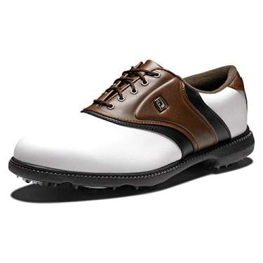 Imagem de FootJoy Sapato de golfe masculino Fj Originals, Branco/Marrom, 8