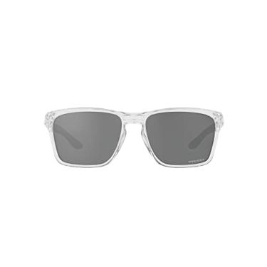 Imagem de Oakley Oo9448 Sylas Óculos de sol retangulares masculinos, Polido transparente/Prizm preto, 57 mm