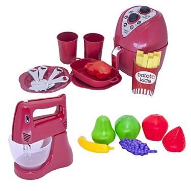 Imagem de Menino Chefe Kit Cozinha Air Fryer Fruta Batedeira 19pç
