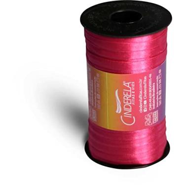 Imagem de Cinderela Fitas Fita de Cetim Simples Face, 07 mm, Pink, Carretel de 100 Metros