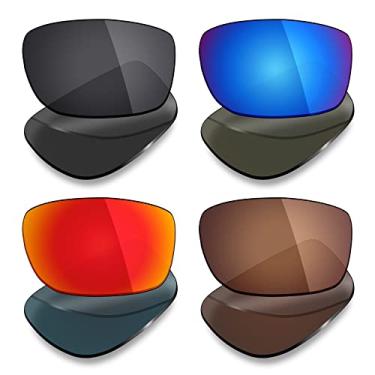 Imagem de Mryok 4 pares de lentes polarizadas de substituição para óculos de sol Oakley Gauge 8 M OO4124-57 mm – preto furtivo/vermelho/azul gelo/marrom bronze