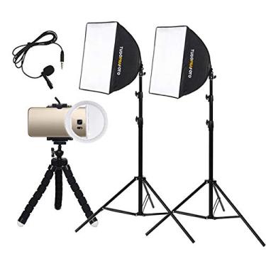 Imagem de Estúdio Youtuber para Celular Soxtbox Mini Ring Light - Bronze 220v