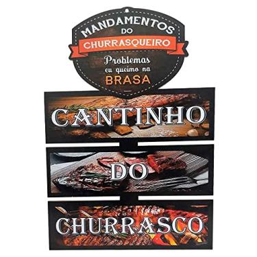Imagem de Placa Decorativa Mandamentos do Churrasqueiro - Cantinho do Churrasco