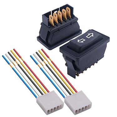 Imagem de weideer 2 peças 5 pinos interruptor de janela de carro 12 V 20 A controle elétrico interruptor de balanço momentâneo com cablagem K-011-JT-X